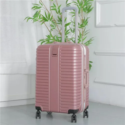 Rose gold KLQDZMS 2" 22" 2" 26" дюймов модный PC чемодан на колёсиках для женщин каюта чемодан колеса мужской деловой чемодан на колесиках - Цвет: Rose gold