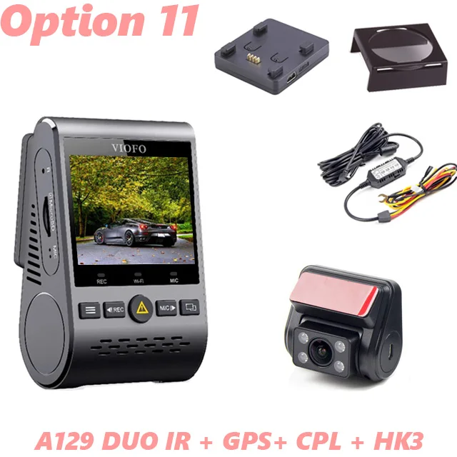 Capacitor Viofo A129 Duo Dual Channel Wi-Fi Dash Cam Night Vision Hard Wire 