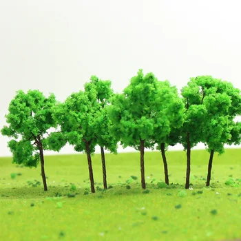 40pcs/80pcs N HO Scale Model Trees 5.2cm Iron Wire Light Green Trees Train Layout Set G5027