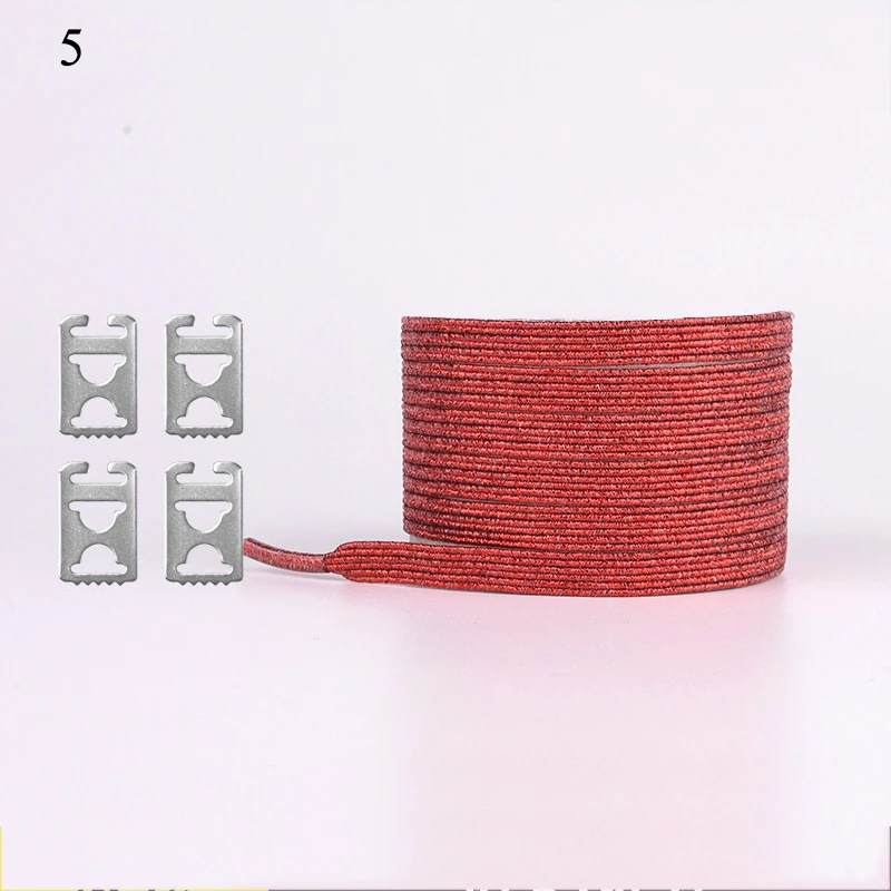 5 Creative Casual Elastic Magnetic Shoelaces Buckle Lazy Shoelaces Gold Silver Colorful Stretch Locking Lazy Shoelaces Strings - Color: 5