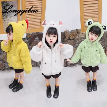 

Children's Clothing New Autumn and Winter Girls Hair Sweater Coat Children's Cartoon Lamb Hair Jacket Kids Coats Girl Coats