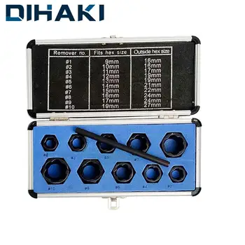 

10pcs/Box Nut Remover Kit Damaged Bolt Extractor Broken Screw Removal Socket Tool Screws Threading Removing Tools Set