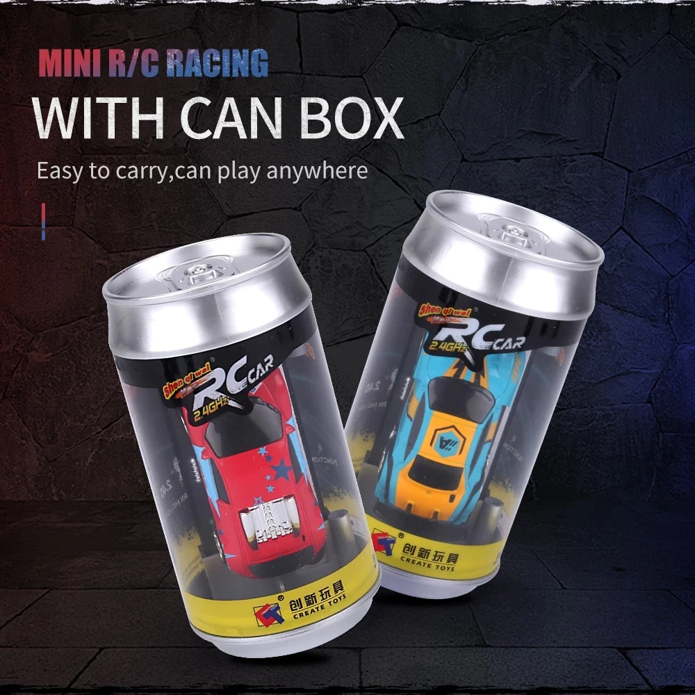 1:58 MINI RC Car Remote Control Racing Car PVC Cans Pack Machine Drift-Buggy with Bluetooth Radio Controlled Toy for Kids