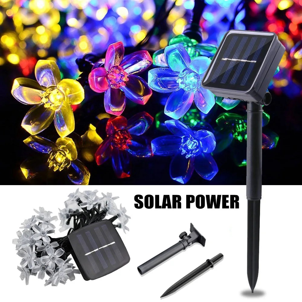 

Christmas Lights LED Solar String Light Outdoor Waterproof Cherry Blossom Led Lamp Fairy Light Halloween Decor Holiday Lighting