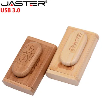 

JASTER Customize LOGO wooden+Box Personal LOGO pendrive 4GB 8GB 16GB 32GB 64GB usb Flash Drive U disk Memory stick wedding Gift