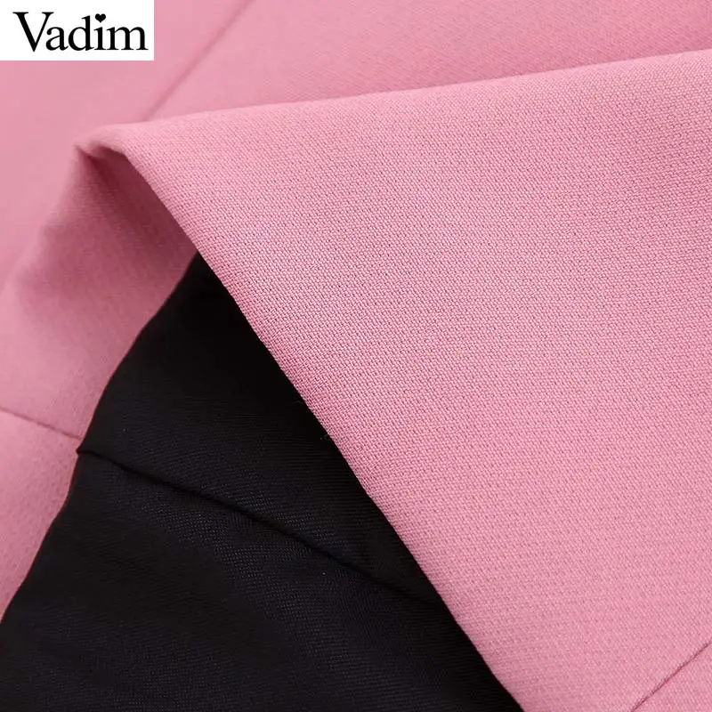 Женское элегантное платье vadim, офисное платье, v-образный вырез, дизайн ремня, без рукавов, карманы, женские модные шикарные Розовые Мини платья, vestidos QC652