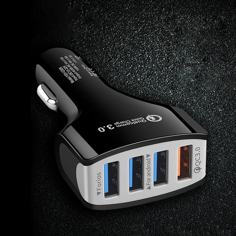 QC3.0 Мульти USB Автомобильное зарядное устройство Быстрая зарядка мобильного телефона автомобильное зарядное устройство для iPhone X huawei несколько 4 USB разъем зарядки адаптер в автомобиле