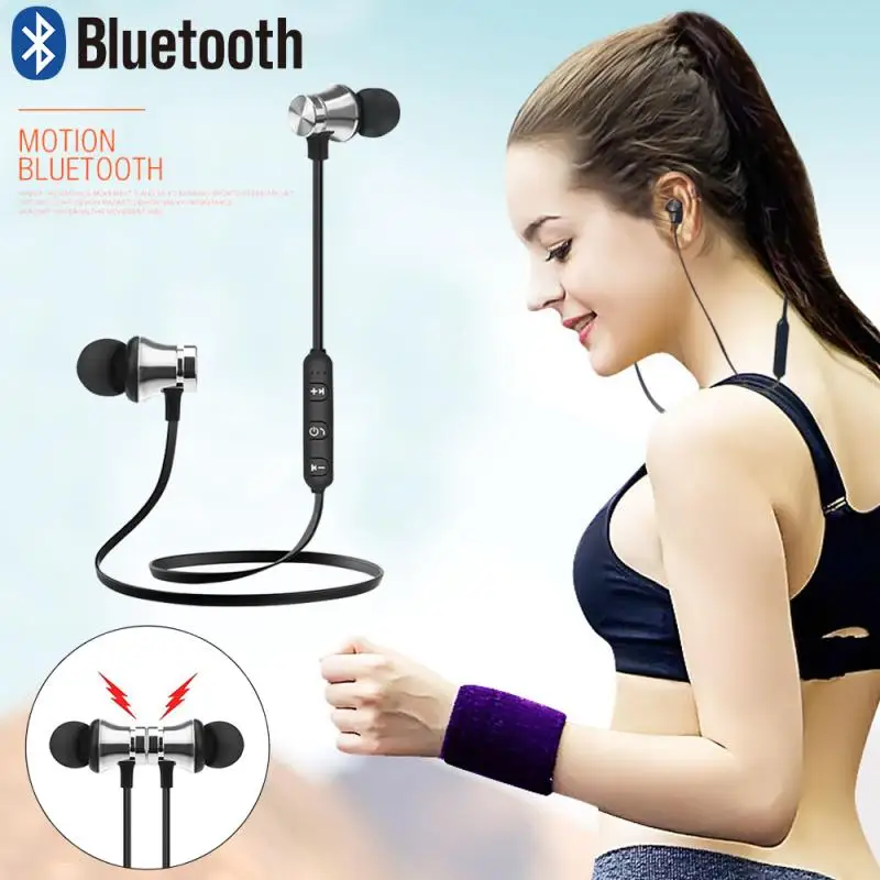 Спортивные магнитные наушники беспроводные Bluetooth наушники стерео бас наушники для прослушивания музыки с микрофоном наушники для S8 для мобильного телефона