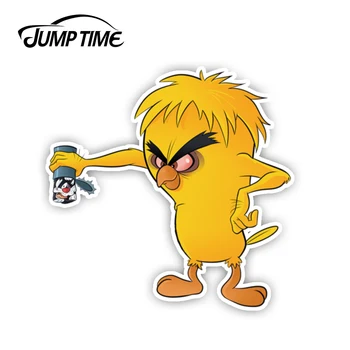 

Jump Time 13cm x12cm Angry Monster Tweety Funny Decal Vinyl Cartoon Stickers Car Styling Waterproof Laptop Motor Car Accessories