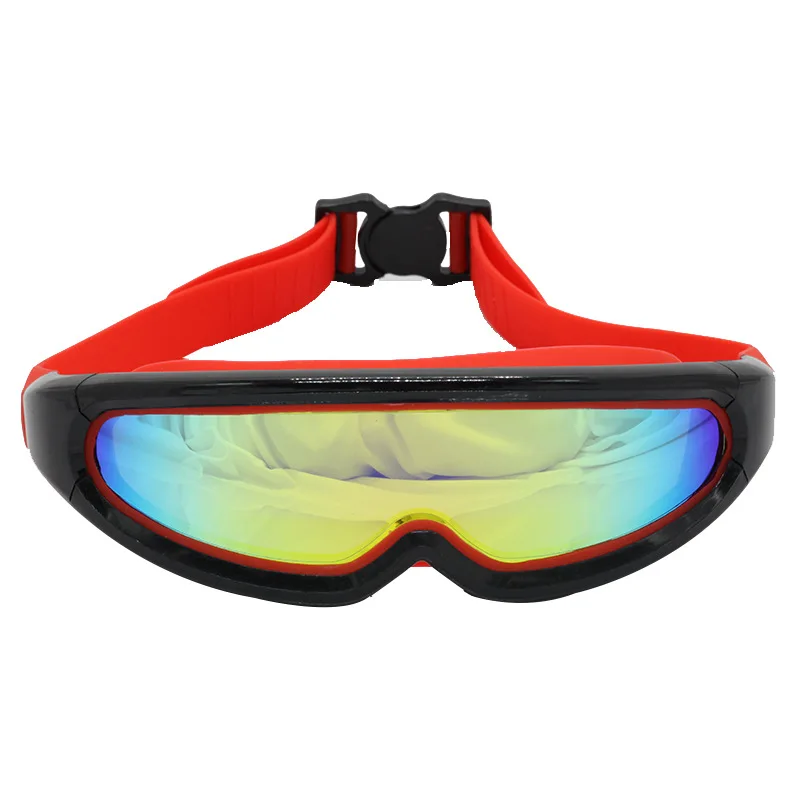

New Style Goggles Goggles High-definition One-piece Adult Waterproof Anti-fog Electroplated Big Box Colorful Electroplated Swimm