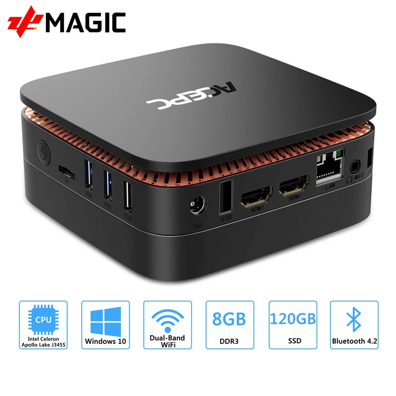ACEPC AK1 мини ПК, Windows 10, мини компьютер Intel Celeron J3455 4 Гб 64 ГБ 2,5 дюйма SSD/mSATA WiFi 4K linux Mini windows PC|Мини ПК| | АлиЭкспресс