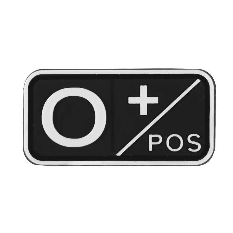 3D ПВХ A+ B+ AB+ O+ Положительный POS A-B-AB-O-отрицательный NEG Тип крови группа патч для одежды Военный резиновый нагрудный знак крючок и петля - Цвет: 4