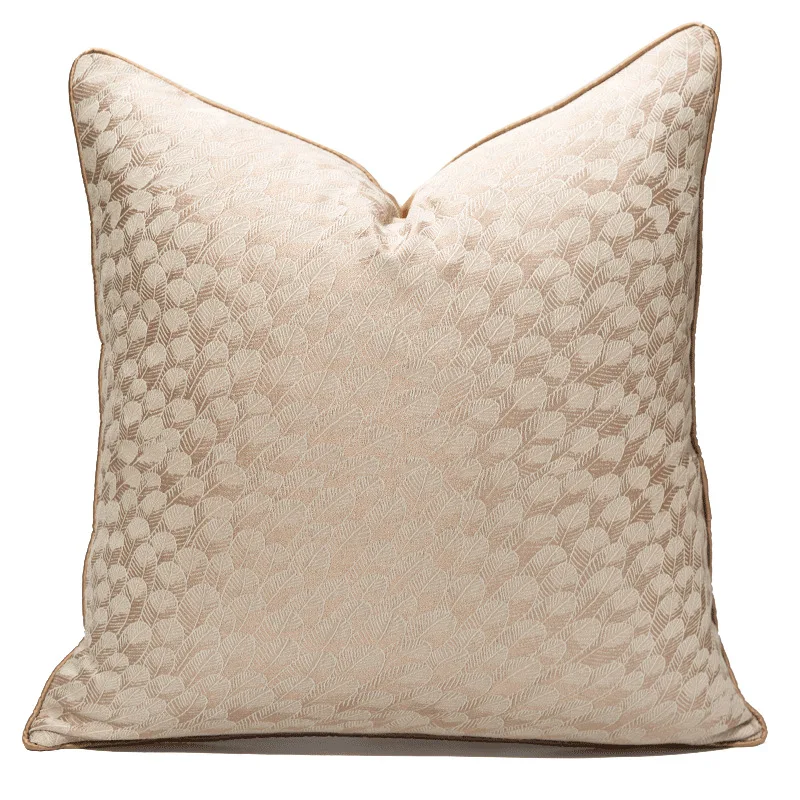 Simple Feather Pillowcase Brown Polyester Material Sofa Cover Cushion