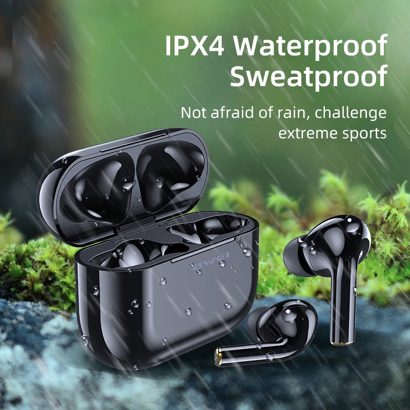 AWEI T29 TWS True Wireless Bluetooth Earphones With Mic Clean Stereo Sound Touch Control For Phone Laptop