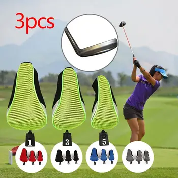

Golf Club Head Golf Club Protector Storage Organizi Identification 3PCS/Set Breathable Mesh Golf Head Covers Trave Outdoor