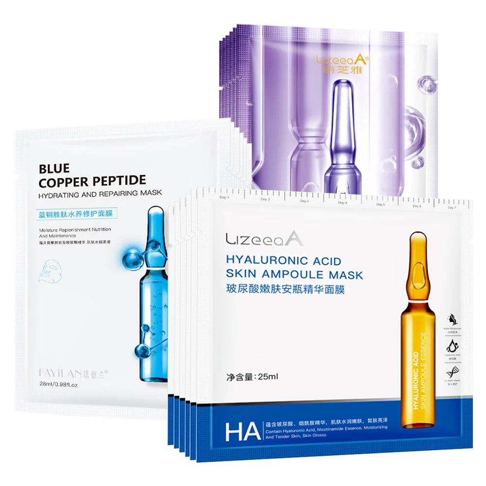 

1Pc Moisturizing Face Mask Sheet Hyaluronic Acid Anti Wrinkle Shrink Pores Facial Mask Oil Control Blackhead Remover Skin Care