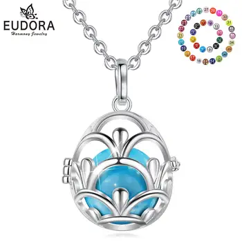 

Eudora 18mm Harmony Ball Pendant Necklace egg hollow Locket Cage fit 18mm Musical Sound Chime Ball for baby Pregnant Women K383