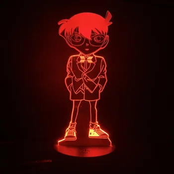 

Detective Conan 3D Night Light Color Changing Led Night Lighting Desk Clock Decor Table Lampara Conan Anime Toys for Child