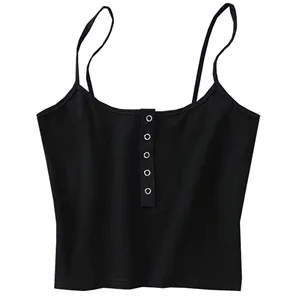 lace camisole Summer 2021 Women Strap Crop Top Women Sexy Backless Leakage Navel Solid Camisole Sexy Tank Top Tube Top Breathable Crop Tops half bra Tanks & Camis