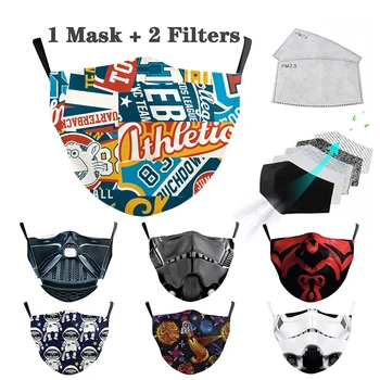

Fabric Face Mask Kids Cartoon PM2.5 Mask Pollution Face Mask Reusable Protective Facemask Cartoon Cute Printed Filter Anti Masks