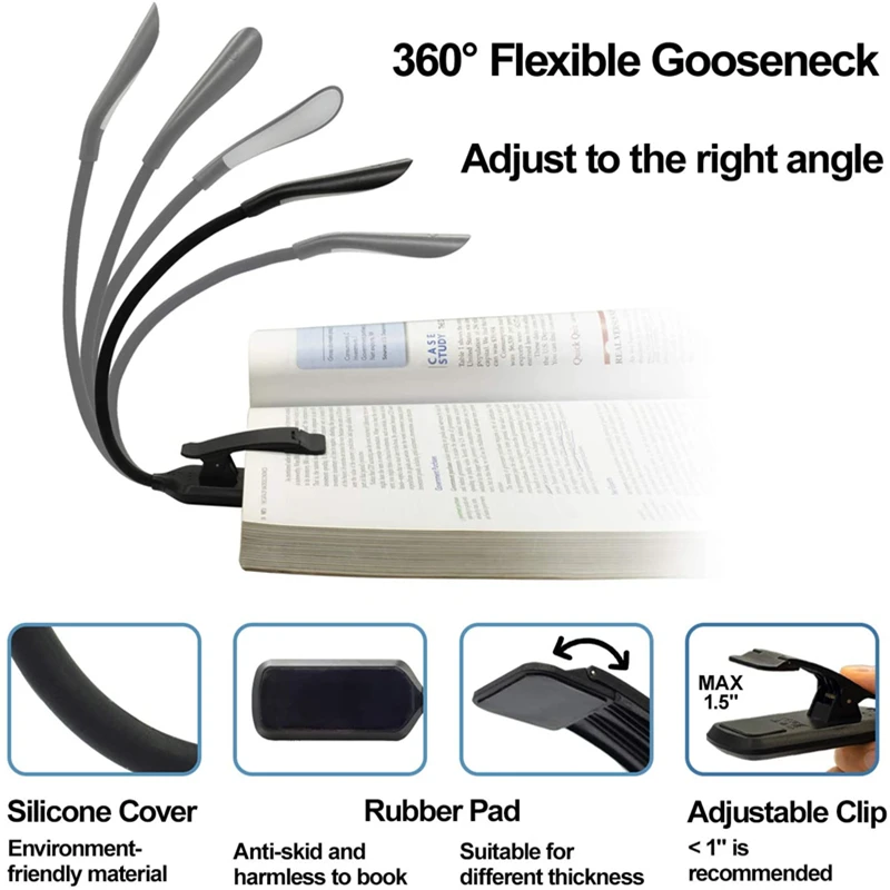 Mini USB Clip Reading Light 4