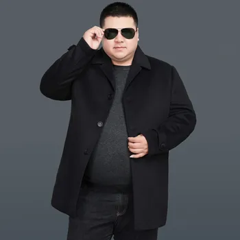 

plus size 8XL Two-sided Wool Wool Woollen Overcoat Man Keep Warm Windbreaker Increase Fertilizer Enlarge Code Fat Loose Coat