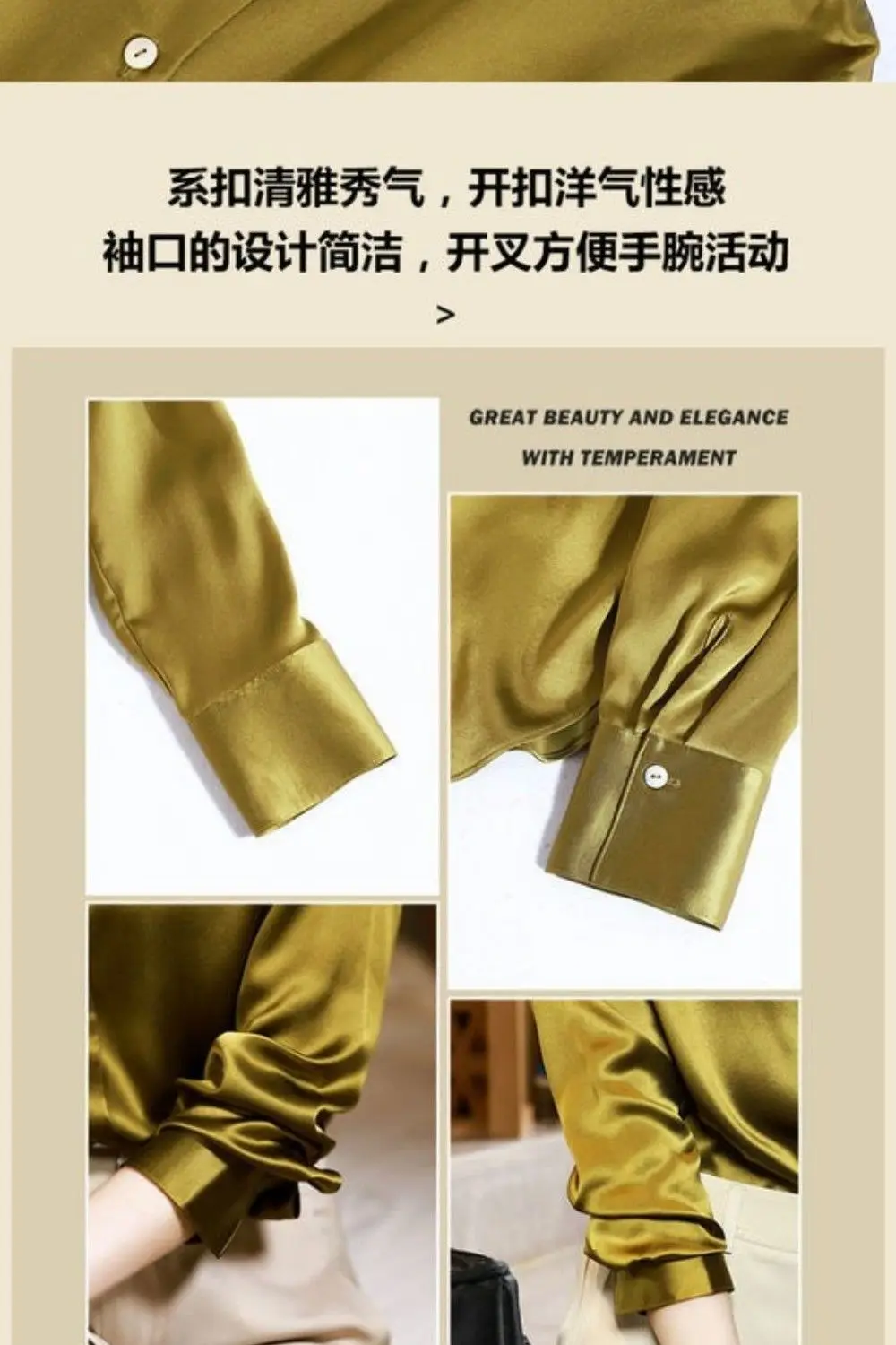 Brand Quality Luxury Women Shirt Elegant Office Button Up Long Sleeve Shirts Momi Silk Crepe Satin Blouses Business Ladies Top