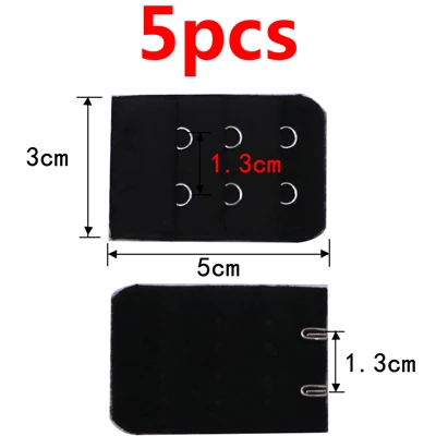 5pcs black 5/8 шт. бюстгальтеры зажим 3 ряда 2 Крючки бюстгальтер расширения крюк Для женщин нижнее белье регулируемый бюстгальтер удлиненный удлинители - Цвет: 5pcs black