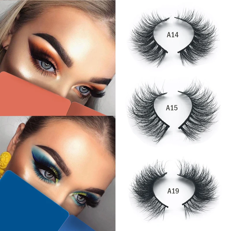 

Mangodot Mink Eyelashes Thick 3D HandMade Lashes Full Strip Fake mink eyelash Cruelty Free Luxury 1pair False Eyelashes A14