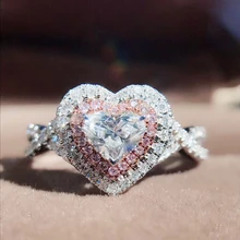 0.3ct 4 мм кольцо в форме сердца для помолвки и свадьбы Муассанит Лаборатория Grown Diamond Solitaire цельное подлинное 18 к белое золото для женщин