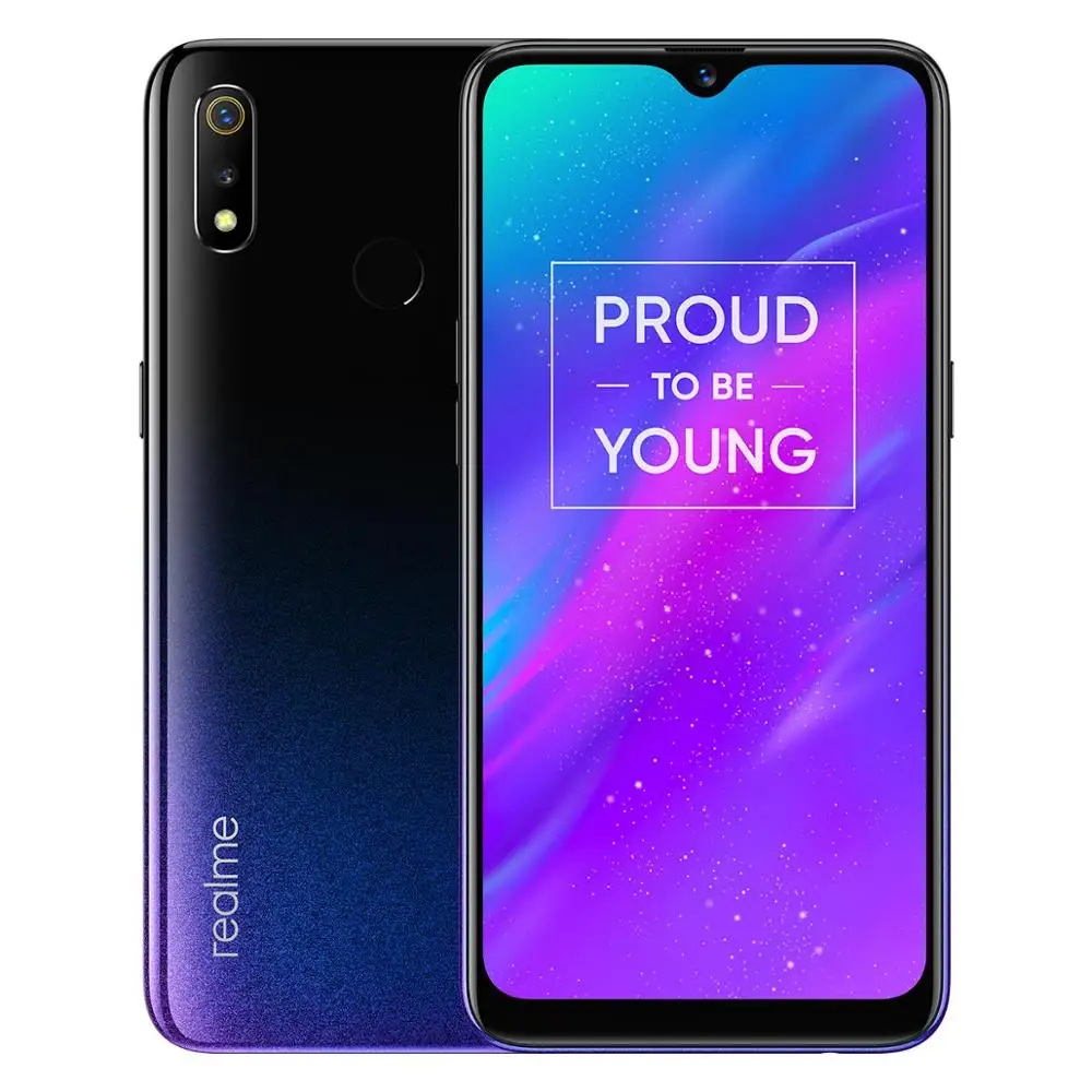 Глобальная версия realme 3 ГБ ОЗУ 32 Гб ПЗУ процессор Helio P60 AI 6 22 &quotDewdrop display ColorOS 0 + Android P