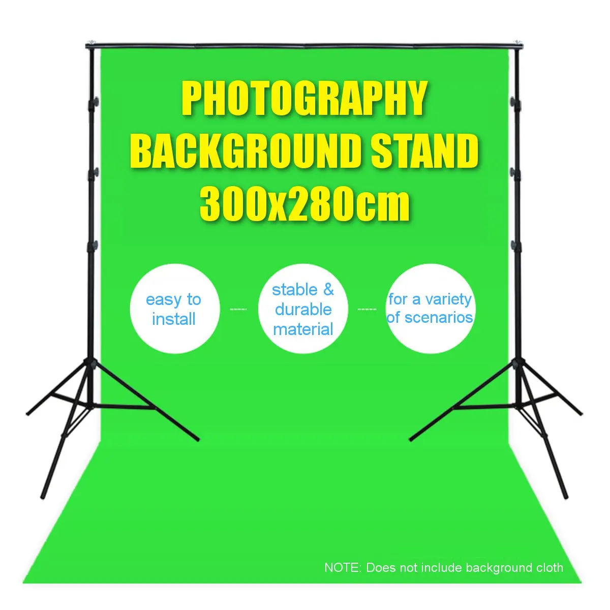 

3x2.8m Black Steel Adjustable Background Stand Portable Adjustable Telescopic Backdrop Frame Photography Studio Backdrop Kits