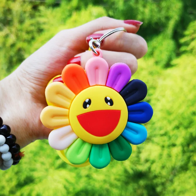 

2019 New Colorful Soft Sunshine Smile Keychain Sun Flower Keychain Car Sunflower KeyRing Pendant Jewelry Best Event gift