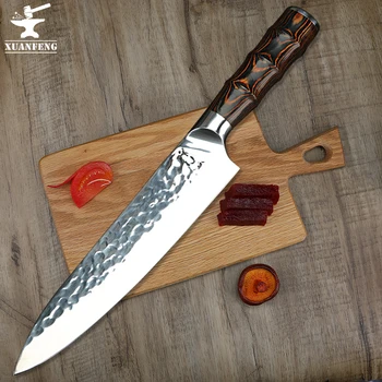 

Hammered anti-stick chef slicing knife ladies knife stainless steel universal knife kitchen slicing knife