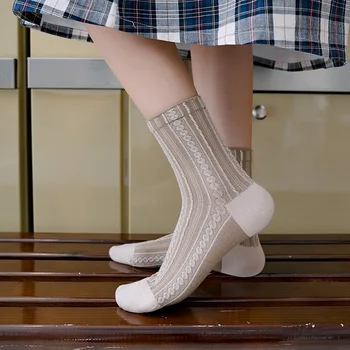 

Black Sock Ladies Short Adult Happy Adult Thin Sox Art Geometric Casual Fashion Socks Cotton Autumn Female Classic Calcetines