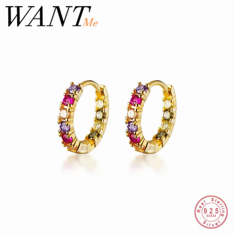 Женские мини серьги гвоздики WANTME из 100% стерлингового серебра 925 пробы с цирконием