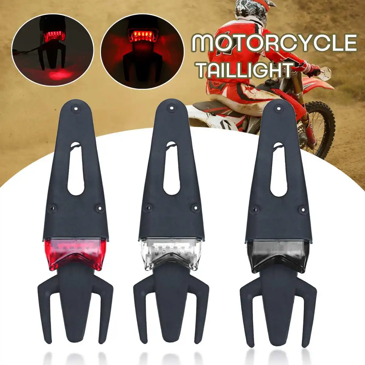 

Rear Fender LED Brake Tail Light Dirt Bike Motocross Motorcycle Taillight Lamp