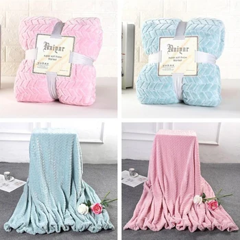 

Double Faces Soft Warm Fluffy Sherpa Flannel Blankets For Double Beds Solid Blue Pink Winter Bed Sheet Coverlet Throw Blankets