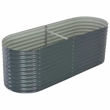 

vidaXL Garden Planter 240x80x81 cm Galvanised Steel Grey