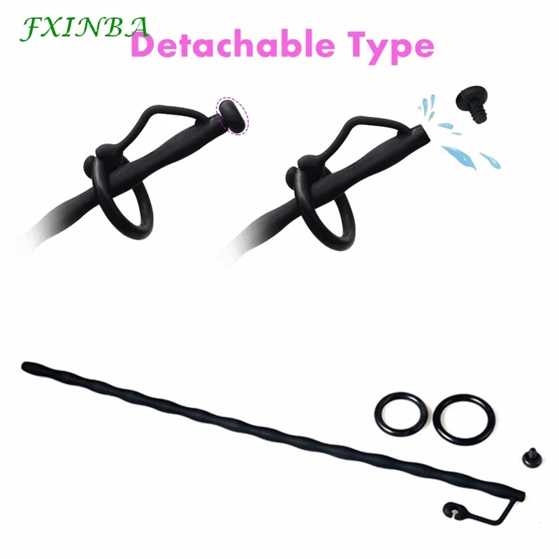 FXINBA Silicone Hollow Urethral Sound Dilator Male Penis Plug Urethra Catheter Stimulator Masturbator Adult Sex Toy For Men silicone urethral dilator,urethral dilator