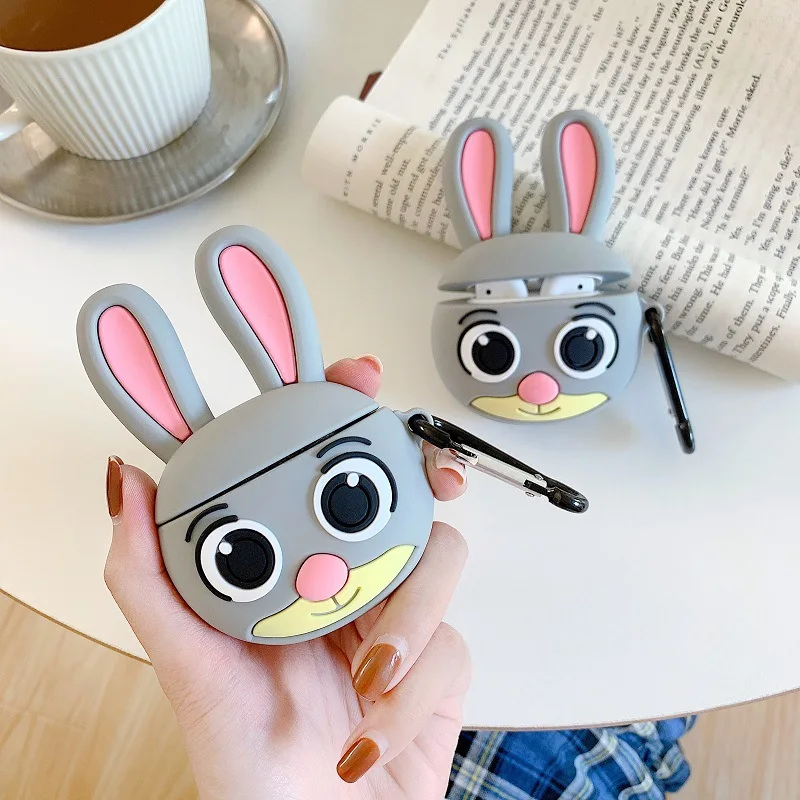 

For Airpods 1 2 Case Cute Cartoon Melody Judy Rabbit For Air pods Case Silicone Bluetooth Earphone Protection For Airpods Cover