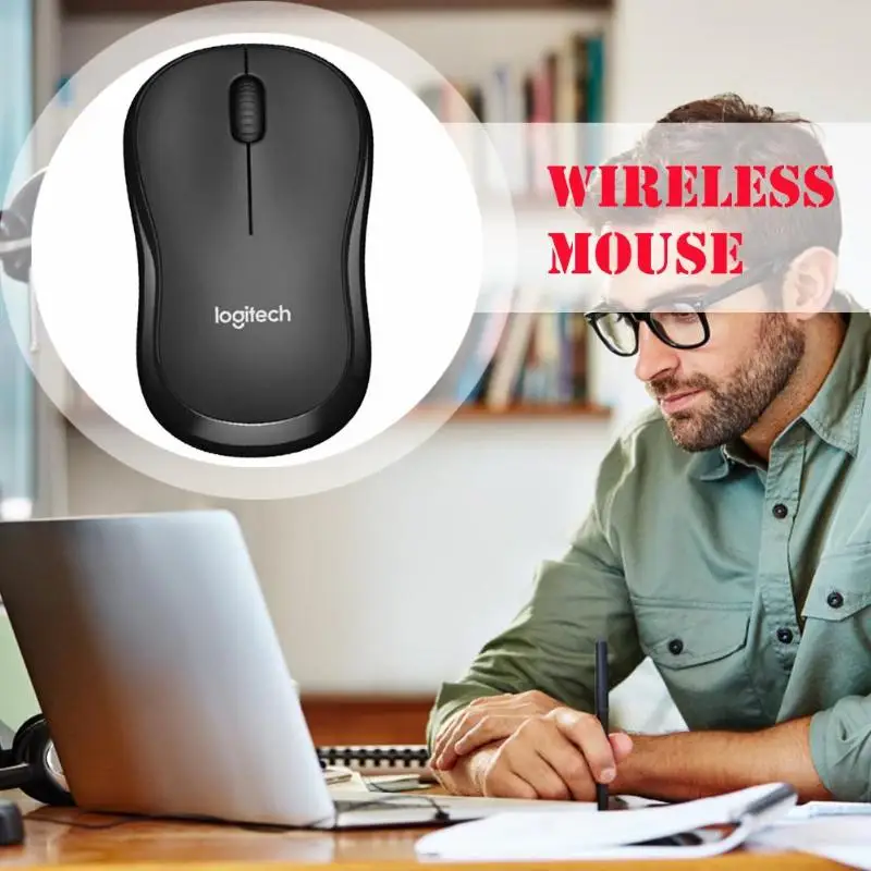 Logitech M185/186 2,4 ГГц Беспроводной USB нано-приемник Мышь 3 кнопки 1000 Точек на дюйм Офис игровые оптические мыши для ноутбука, настольного компьютера