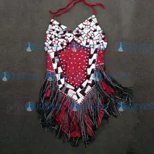 Блестящие стразы, зеркальные кисточки, боди для ночного клуба, танцевальная команда, DS шоу, одежда для сцены, растягивающийся женский костюм для певицы