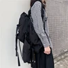 Techwear Alternative Black Backpack Unisex Harajuku Pocket Buckles Tour Bag  ► Photo 2/5