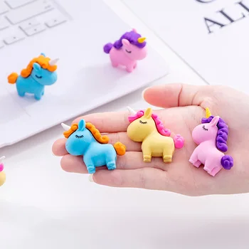 

4 pcs/pack Slightly Fat Unicorn Eraser Rubber Eraser Primary Student Prizes Promotional Gift Stationery