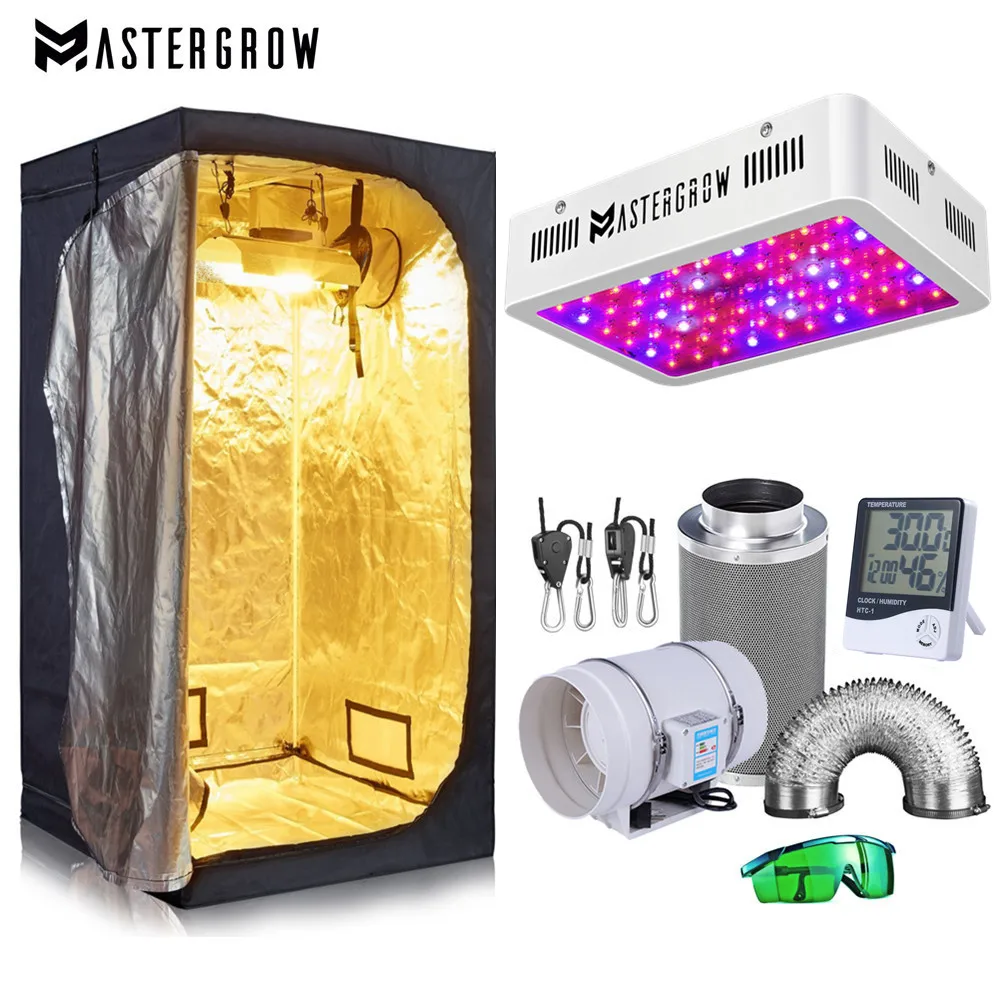Grow Tent Room Complete Kit Hydroponic Growing System 1000W LED Grow Light + 4"/ 6" Carbon Filter Combo Multiple Size Dark Room|LED Grow Lights| - AliExpress