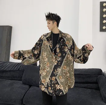 

2020 Spring And Autumn New Retro Japanese Oil Painting Printing Loose Long Sleeve Shirt Fashion Casual Chiffon Top M-XL