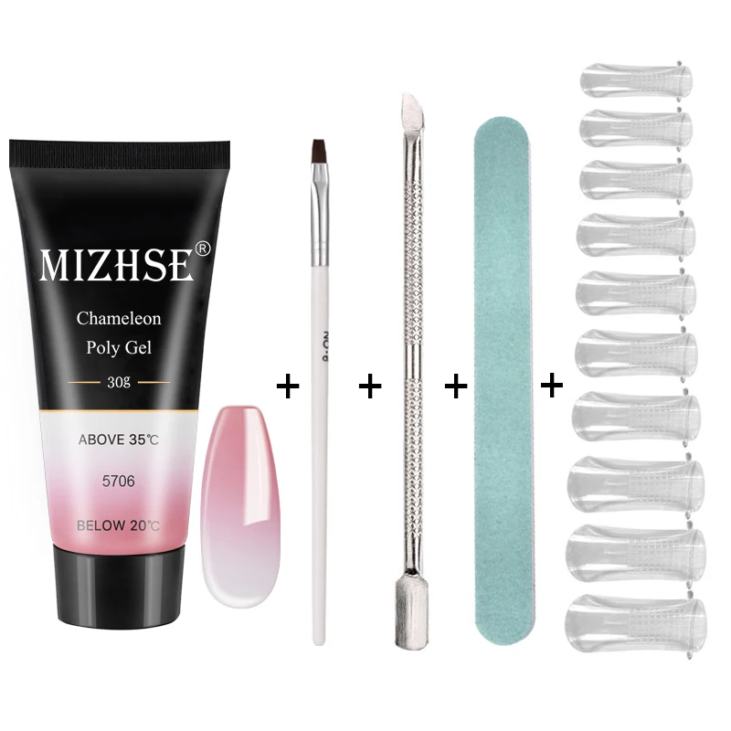 MS-Set03-WB5706 MIZHSE Crystal Jelly Gum Poly Gel Set 30ml Crystal Jelly Builder Nail Finger Extension Hard UV Gel Lacquer Manicure Tips - Цвет: MS-Set03-WB5706
