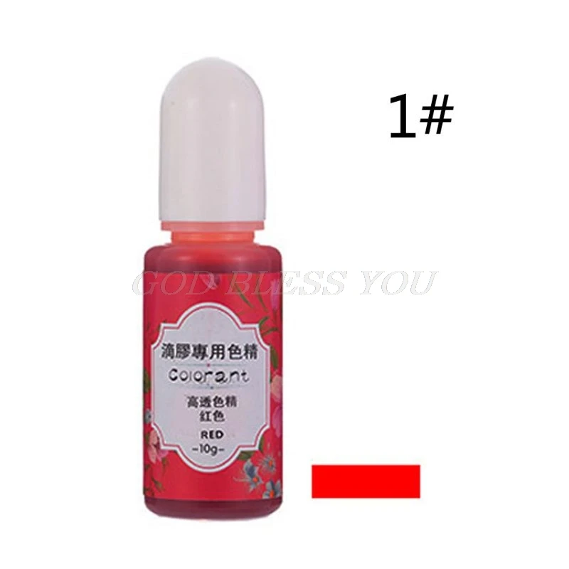 1 13 Colors Epoxy UV Resin Coloring Dye Liquid Epoxy Pigment Resin Colorant Fading Resistance10ml Translucent Pigment - Цвет: 1