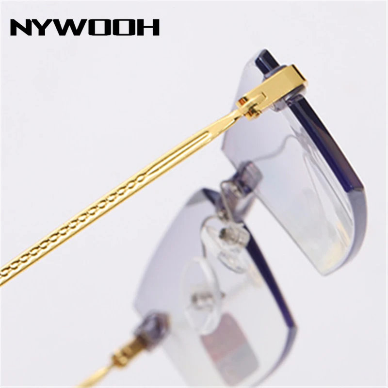 NYWOOH очки для близорукости, женские, мужские, анти-синий светильник, бизнес близорукие очки, без оправы, полимерные очки, унисекс-4,0